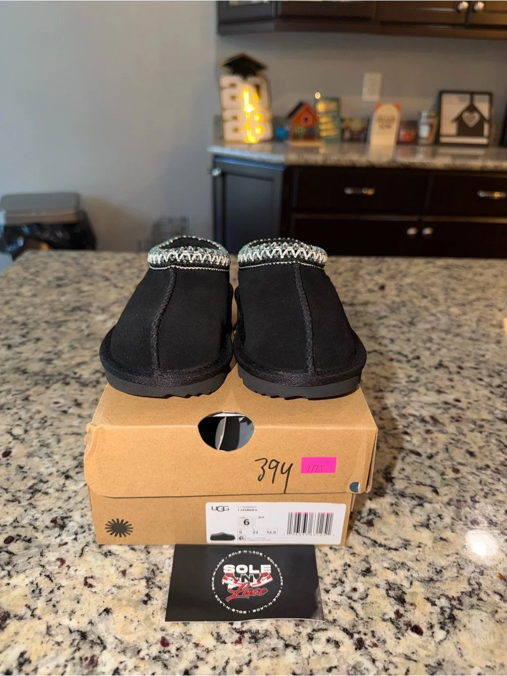 Size 6T UGG Tasman II Slipper Black Toddler SKU 1019066T Brand New